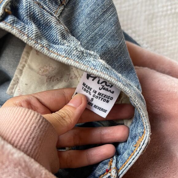 VINTAGE HINT JEANS DISTRESSED DENIM MAXI SKIRT - Picture 7 of 7